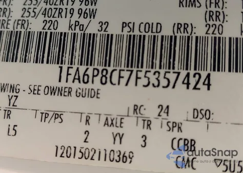 2015 Ford Mustang Gt Premium z USA, uszkodzony, nr VIN 1FA6P8CF7F5357424